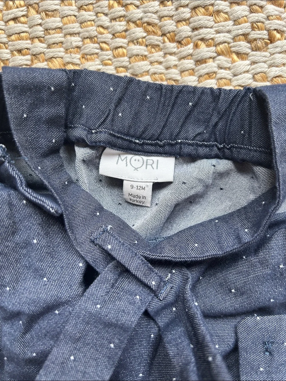 Mori baby denim bubble romper